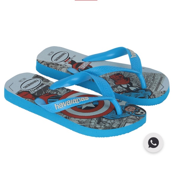 HAVAIANAS Boys Blue Captain America Flip Flops - Picture 1 of 10